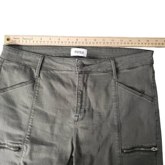 Pistola Skinny Cargo‎ Zipper Ankle Stretch Pants Olive Green Size 32 Streetwear - Picture 4 of 10